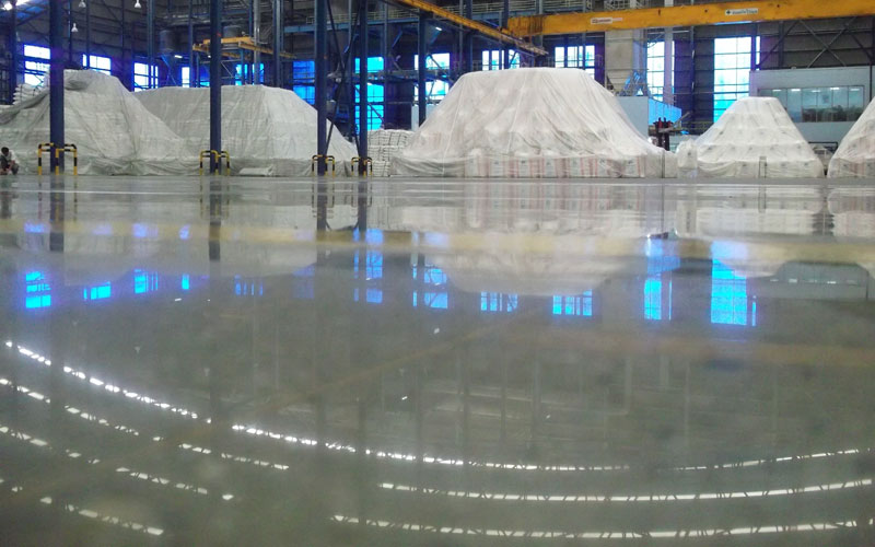 พื้นขัดเงาภายในโรงงาน CrystalFloor โดย Repfloor